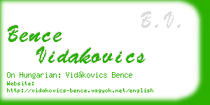 bence vidakovics business card